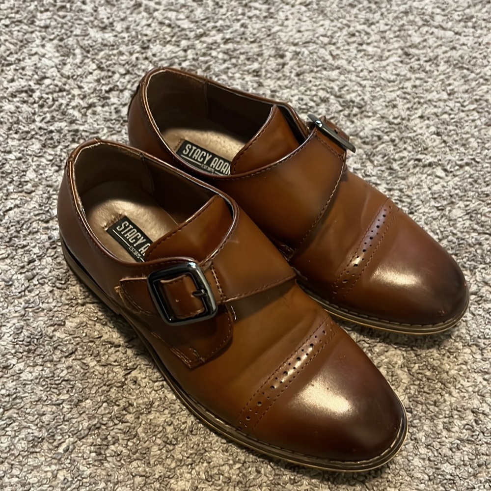 Stacy Adams cognac dress shoes boys size 13